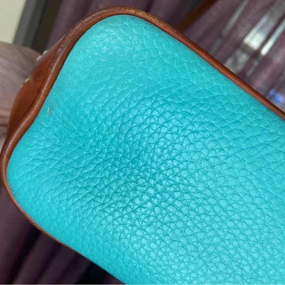 Dooney & Bourke Aqua and Brown Crossbody Bag - Picture 6 of 12